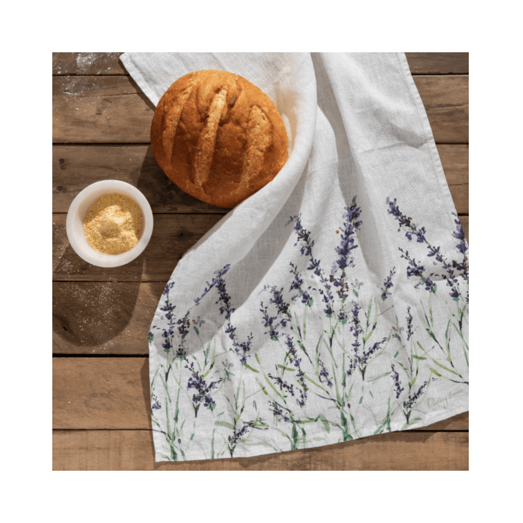 Lavander Painted Linen Kitchen Towel - Haus of Powell