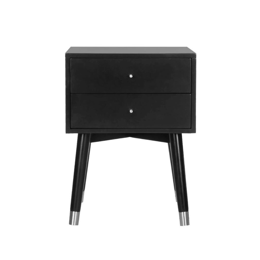 Lyla Mid Century Retro Silver Cap Nightstand - Haus of Powell