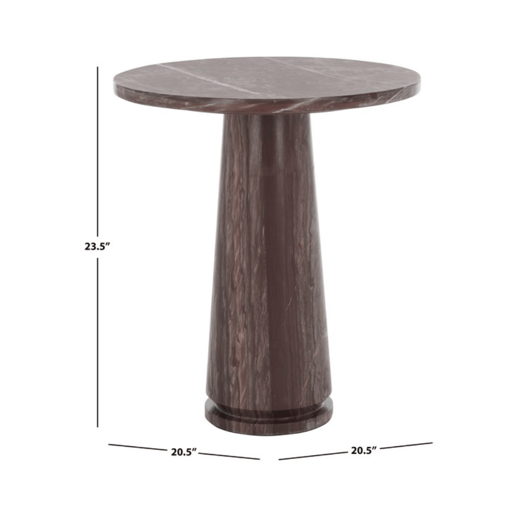 Valentia Tall Round Marble Accent Table - Haus of Powell