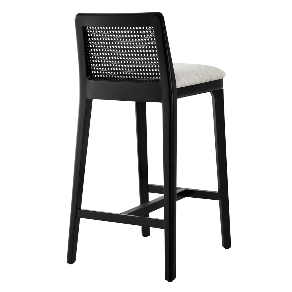 Wood & Rattan Counter Stool - Haus of Powell