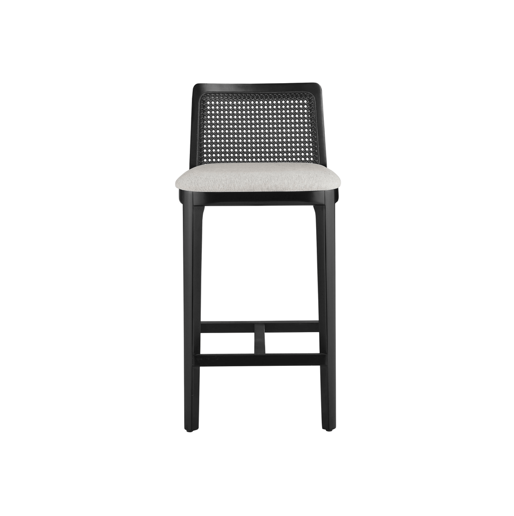 Wood & Rattan Counter Stool - Haus of Powell