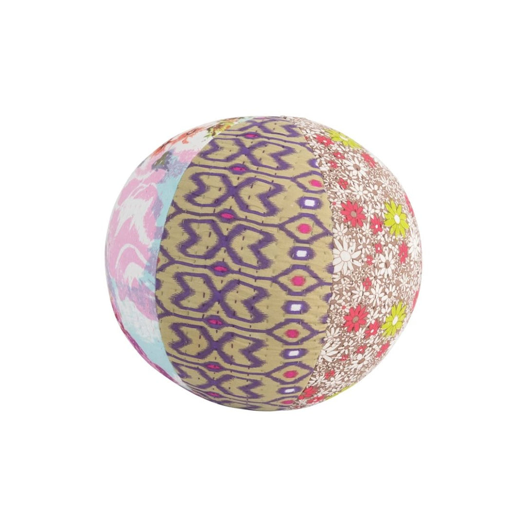 10" Cotton Kantha Fabric Patchwork Orb Pillow - Haus of Powell