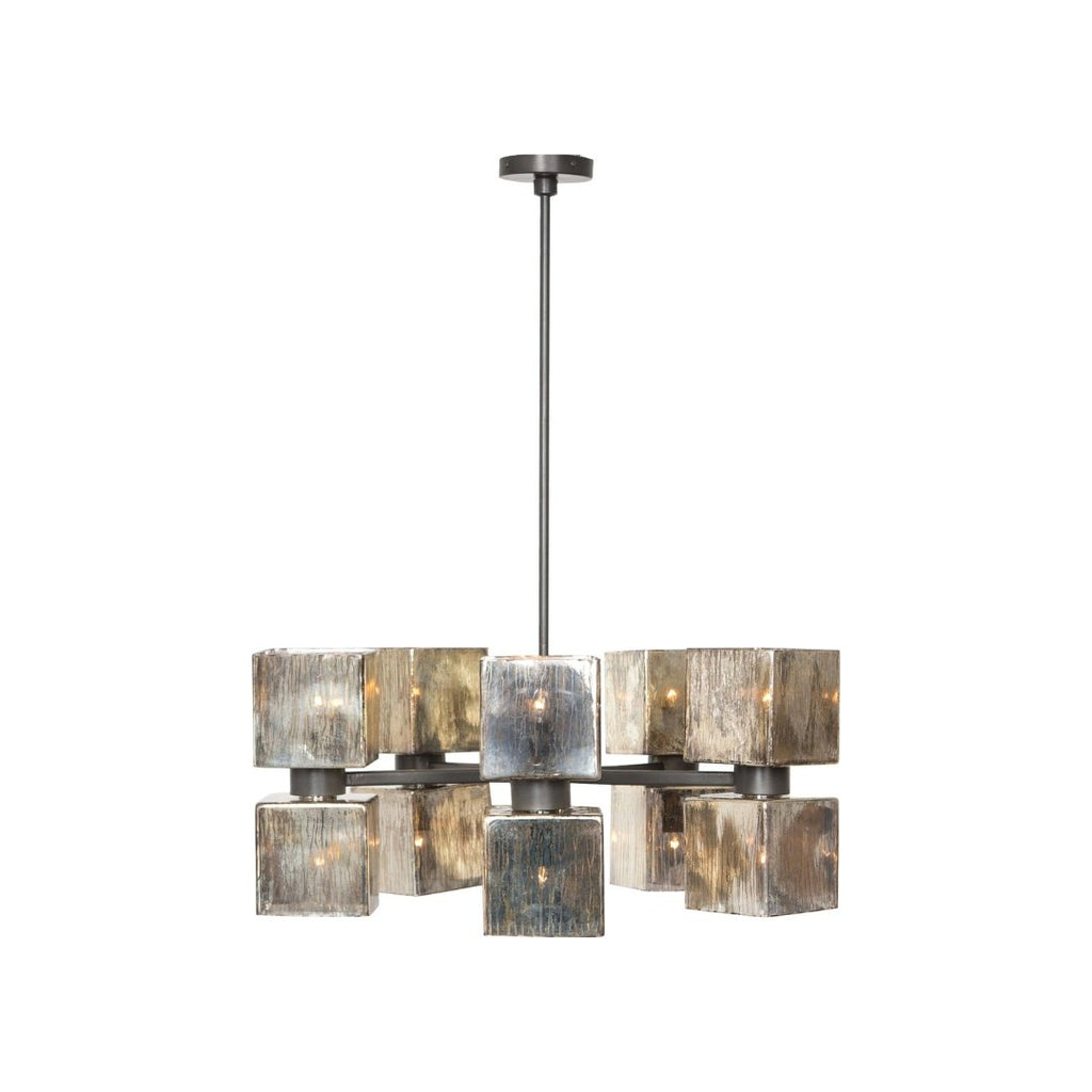 Ava Large Chandelier - Aged Metallic Glass - Haus of Powell