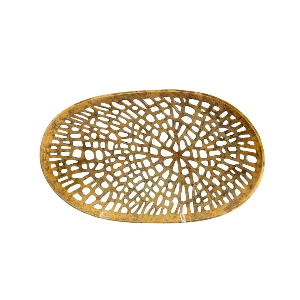 Brass Web Bowl- Oval - Haus of Powell