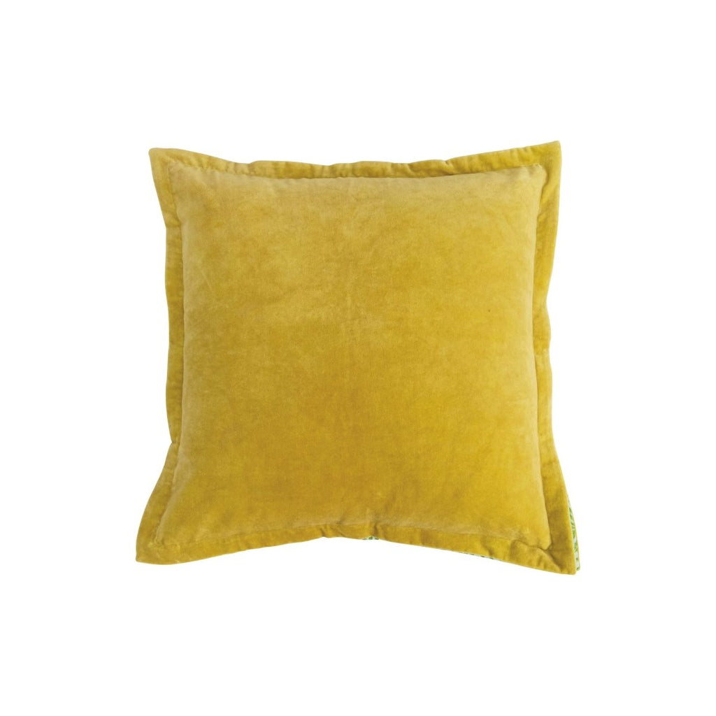 Cotton Velvet Pillow with Palm Print Gusset - Haus of Powell