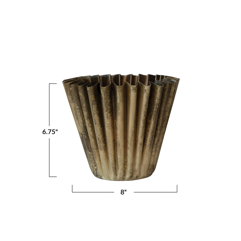 Fluted Metal Planter - Haus of Powell