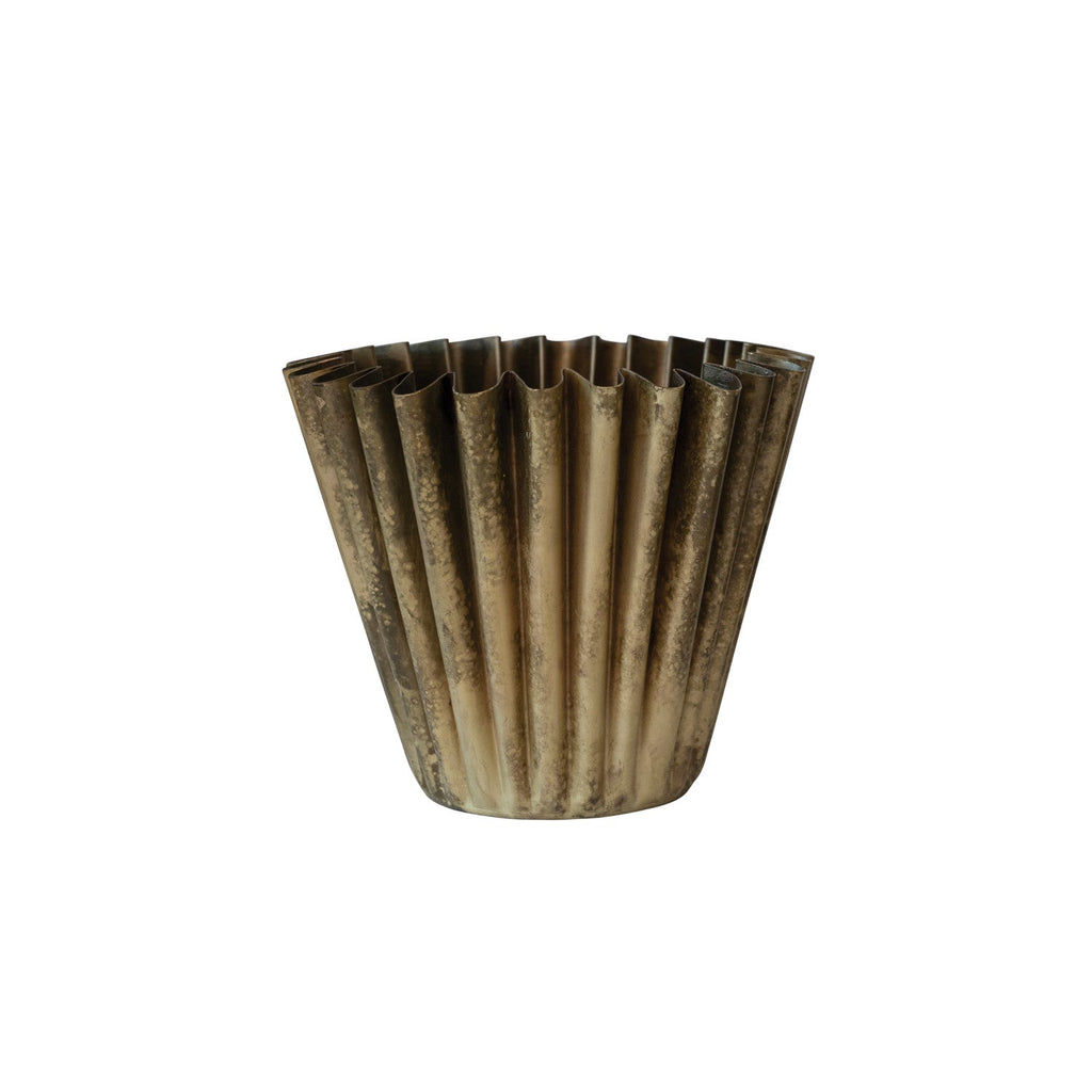 Fluted Metal Planter - Haus of Powell