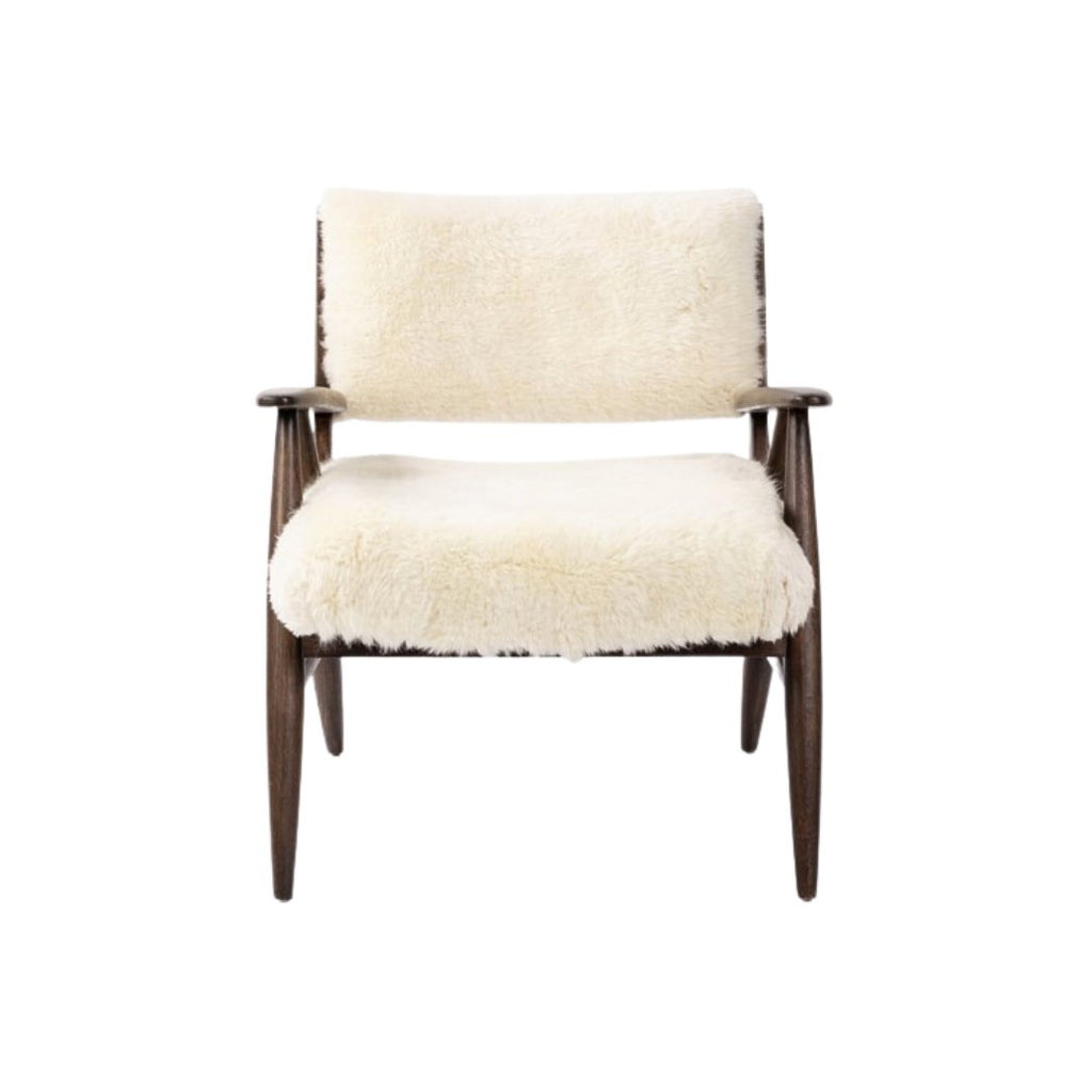 Papile Chair - Cream Shearling - Haus of Powell