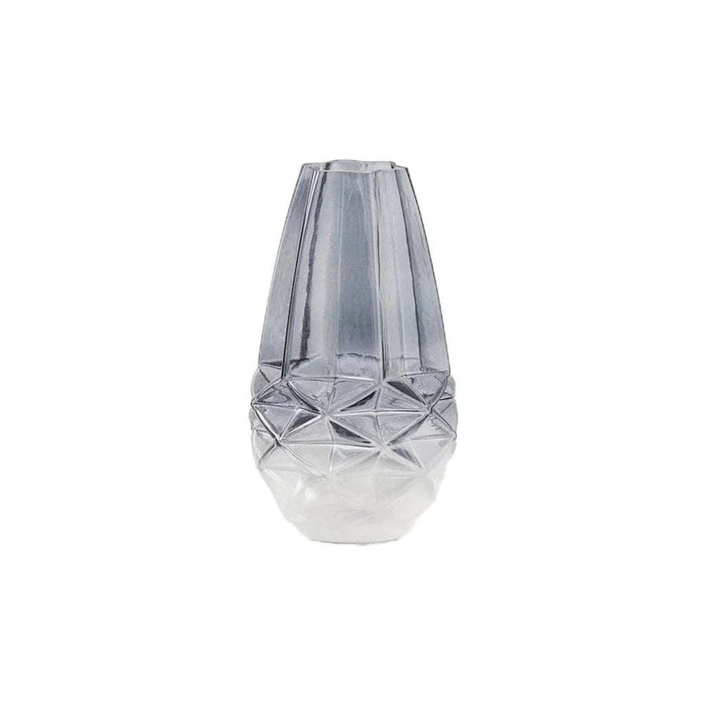 Smoke Faceted Frosted Vase - Haus of Powell