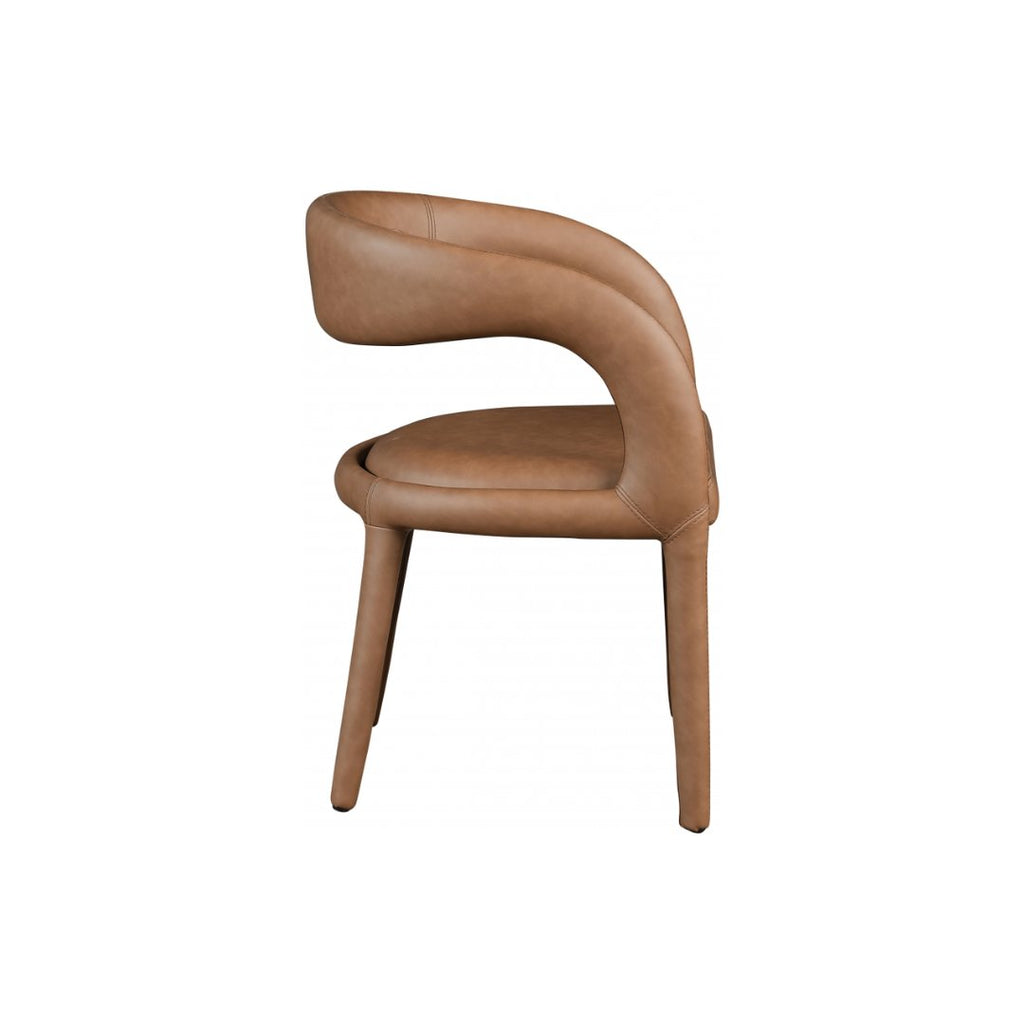 Sylvester Brown Faux Leather Dining Chair - Haus of Powell