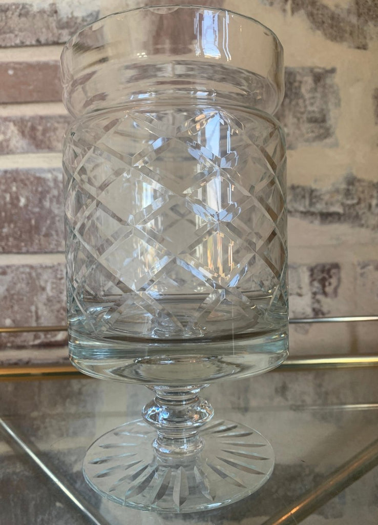 Vintage Glass Pedestal Vase - Haus of Powell