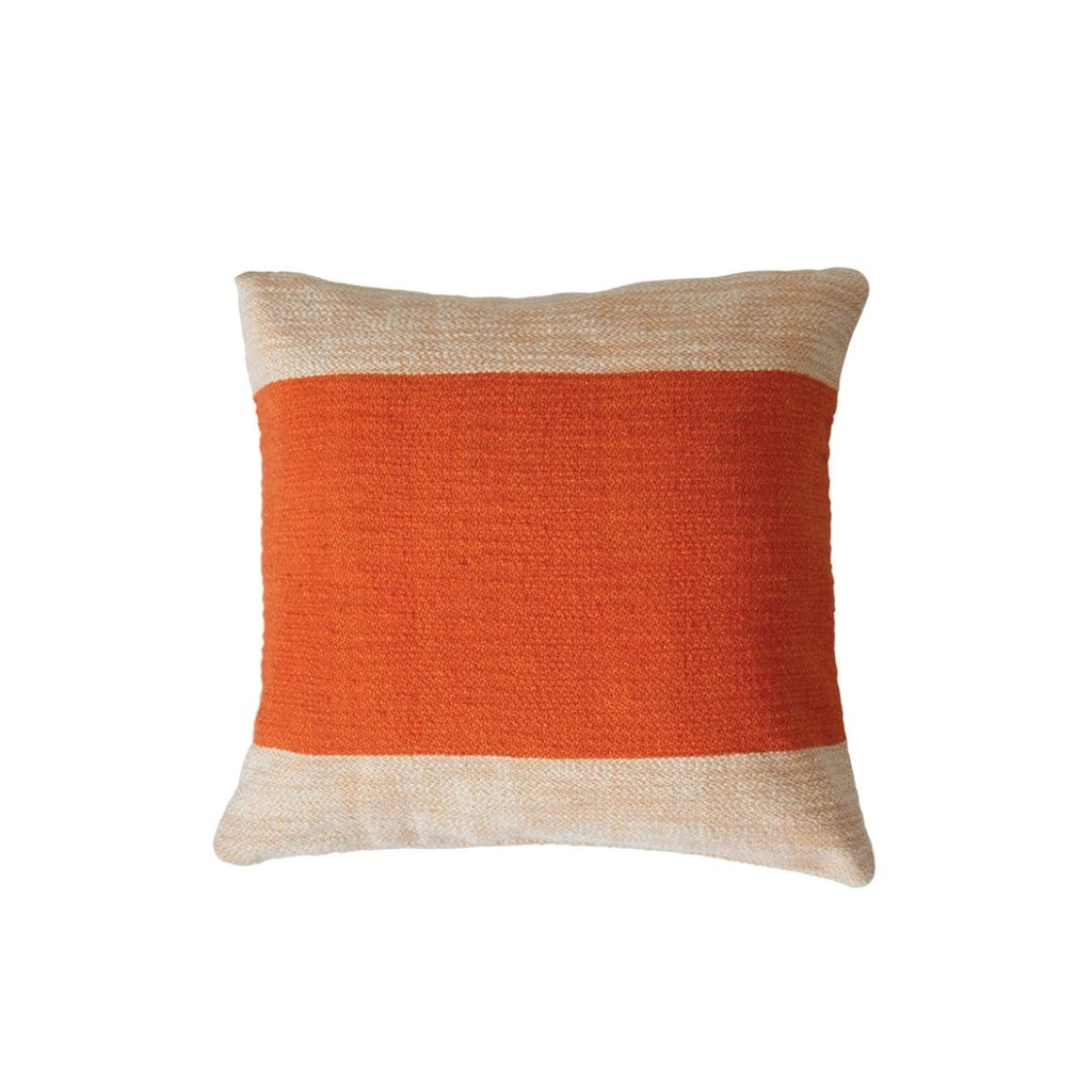 Woven Cotton Pillow w/ Stripe - Haus of Powell